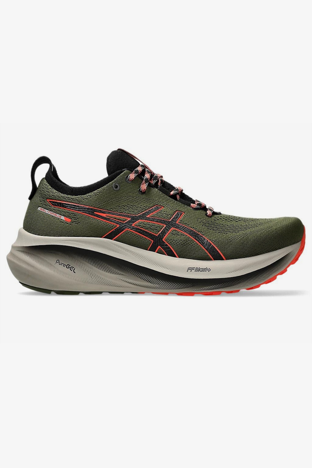 Tênis Asics Gel - Nimbus 26 TR - Verde Oliva/Vermelho