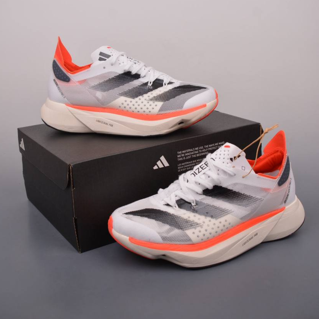 Tênis Adidas Adizero Adios Pro 3 - Branco/Vermelho Solar