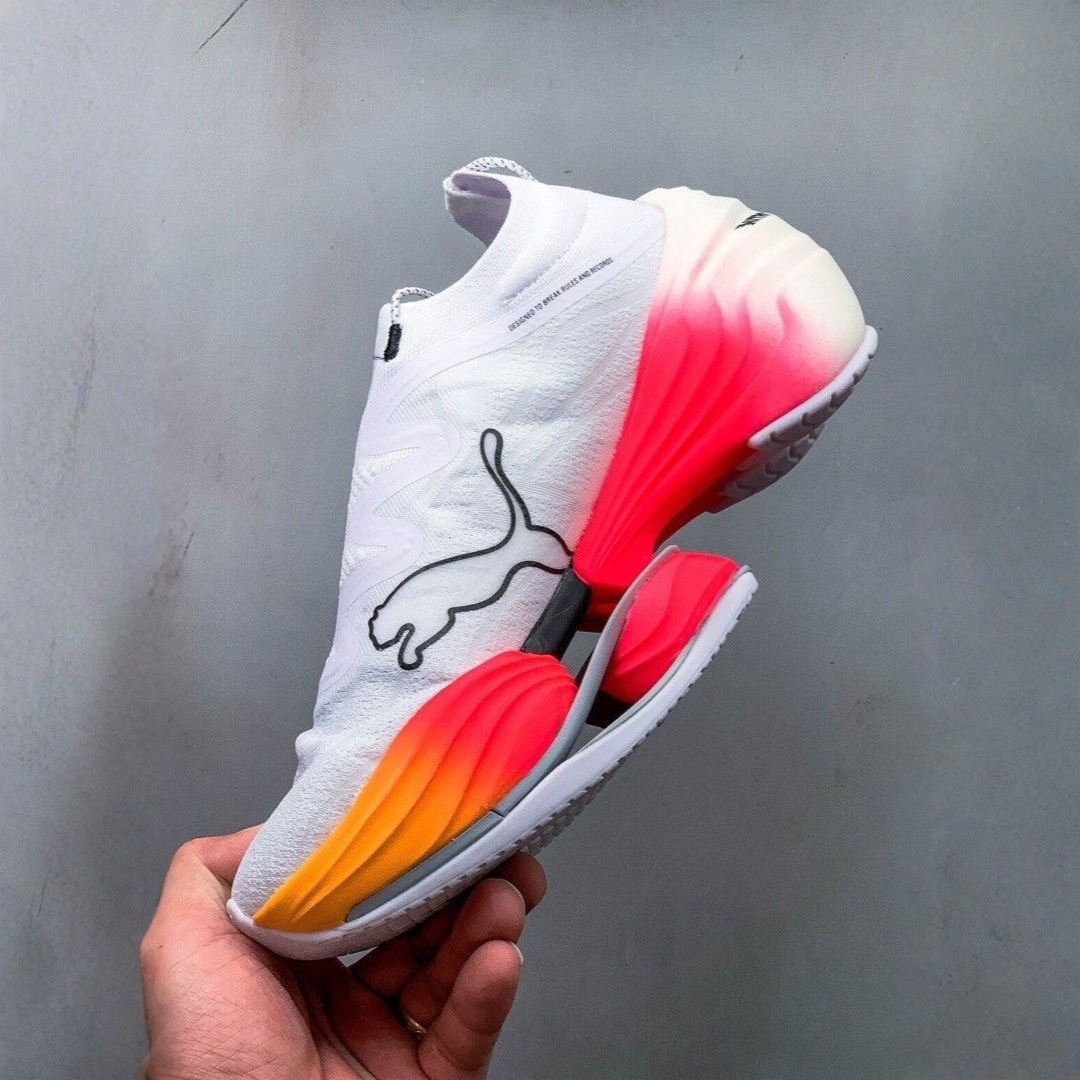 Tênis Puma Fast-RB Nitro Elite - Branco/Rosa/Laranja