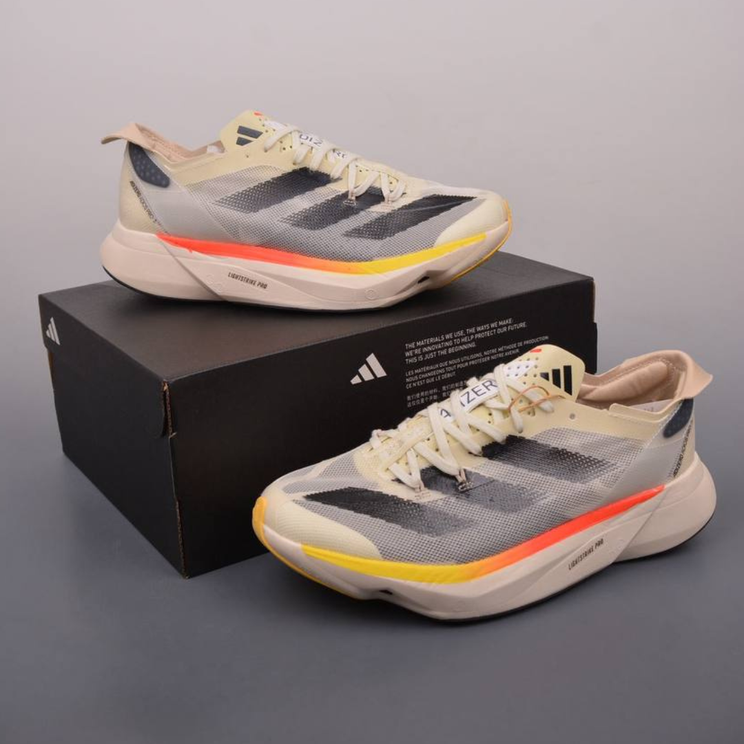 Tênis Adidas Adizero Adios Pro 3 - Bege/Preto/Laranja