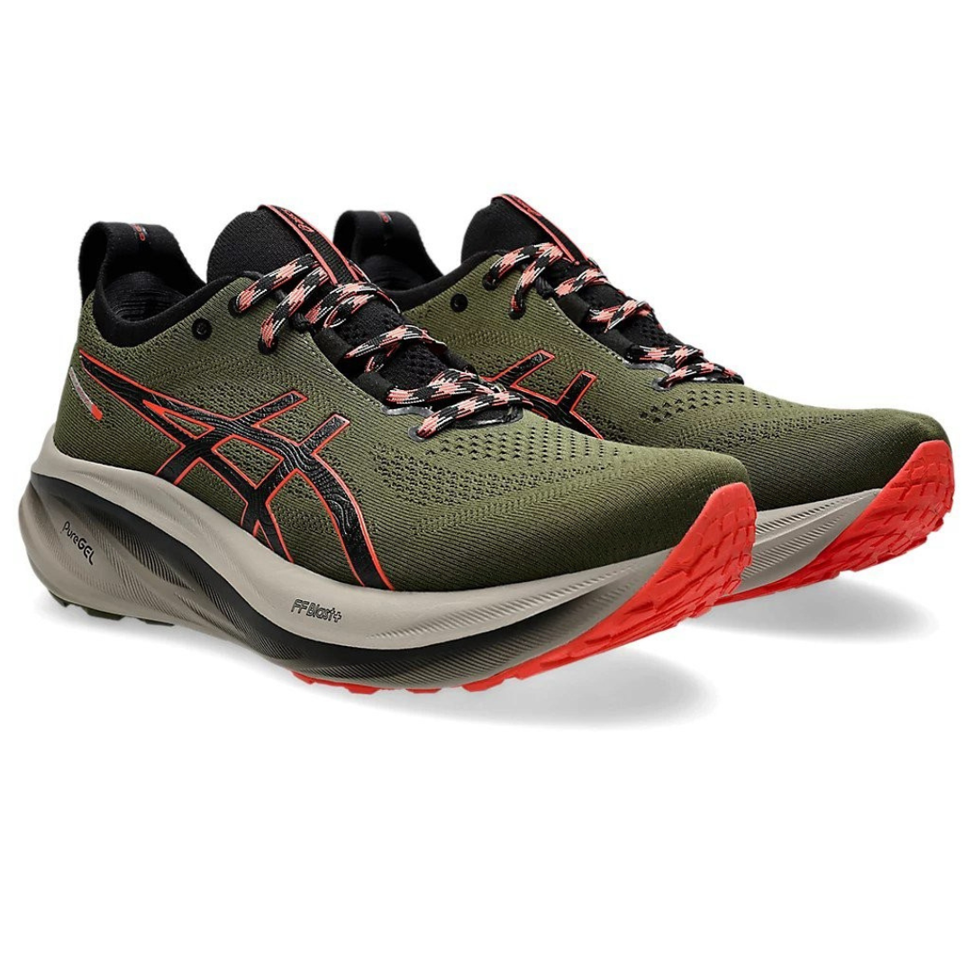 Tênis Asics Gel - Nimbus 26 TR - Verde Oliva/Vermelho
