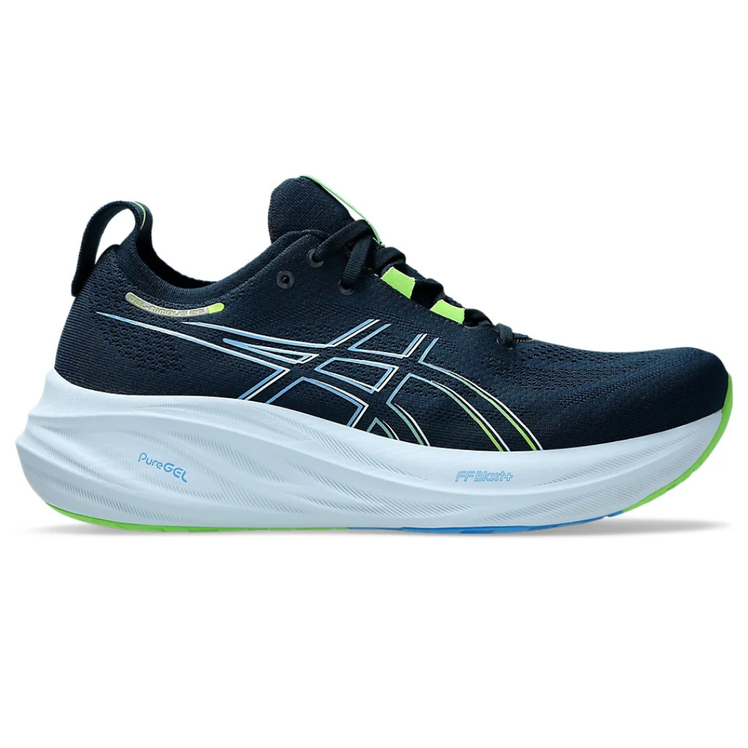 Tênis Asics Gel - Nimbus 26 - Azul Marinho com Azul e Verde