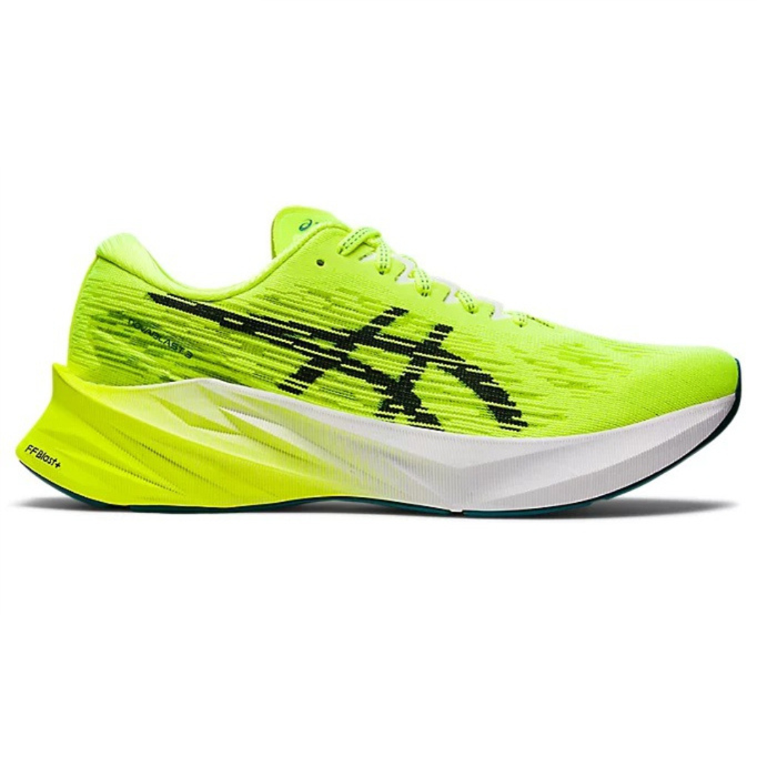 Tênis Asics Novablast 3 Verde fluorescente e Preto
