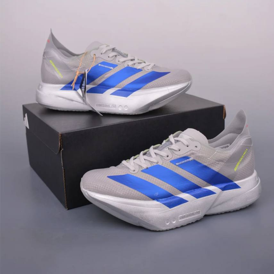Tênis Adidas Adizero Adios Pro 4 Cinza Metálico/Azul