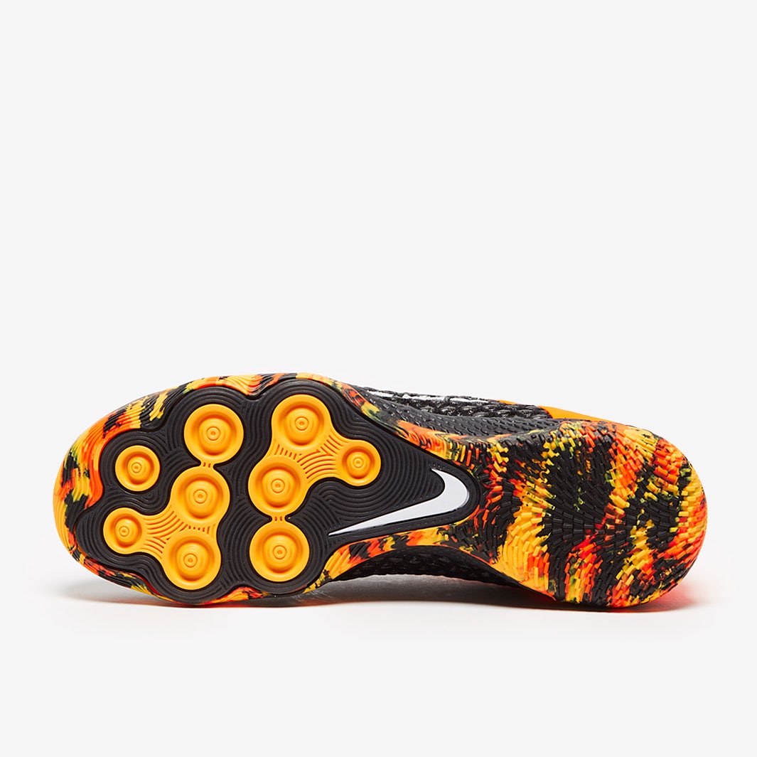 Chuteira Nike ReactGato Futsal - Black/White/Orange/Smoke Grey