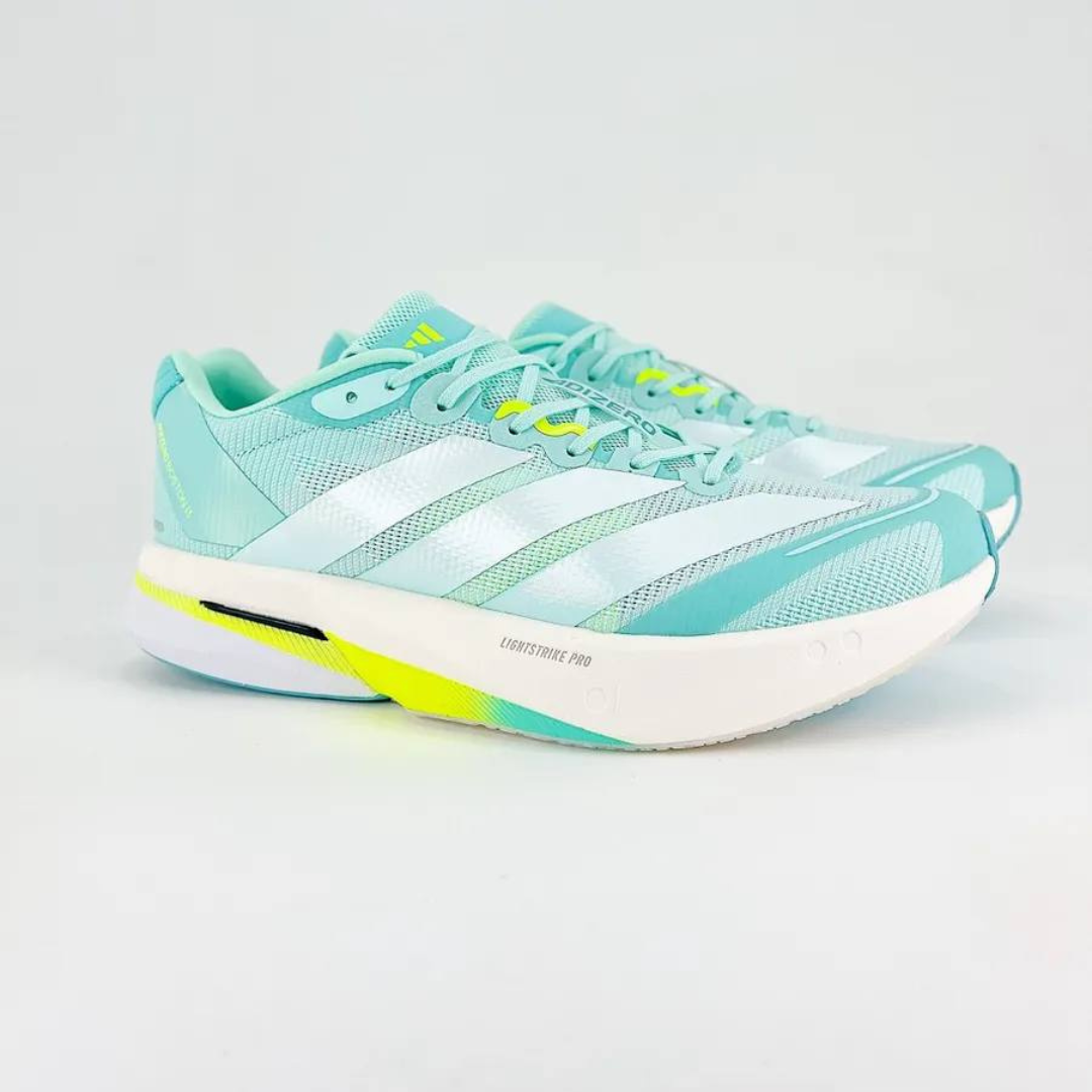 Tênis Adidas Adizero Boston 13 Flash Aqua/Metálico/Verde Limão