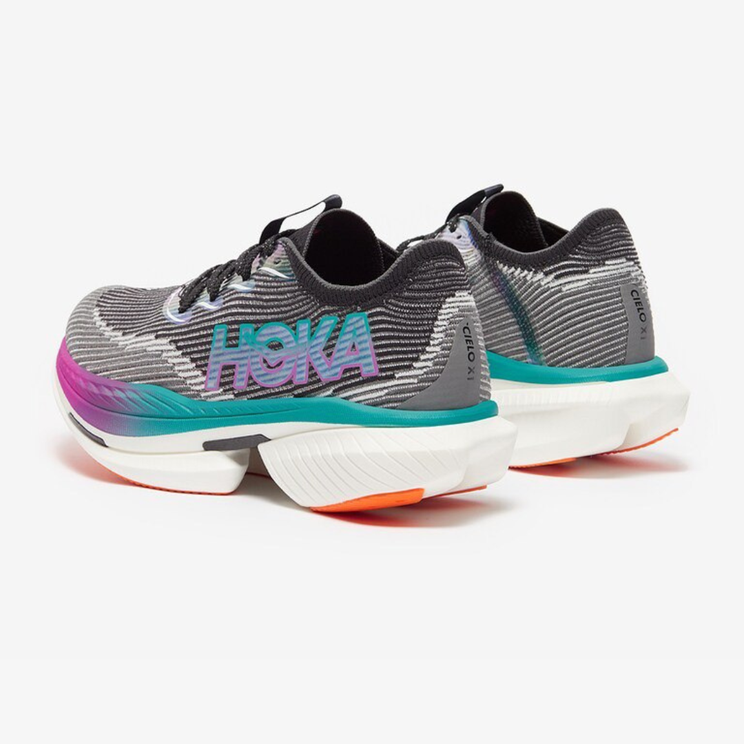 Tênis Hoka Cielo X1 Unissex - Preto/Electric Aqua