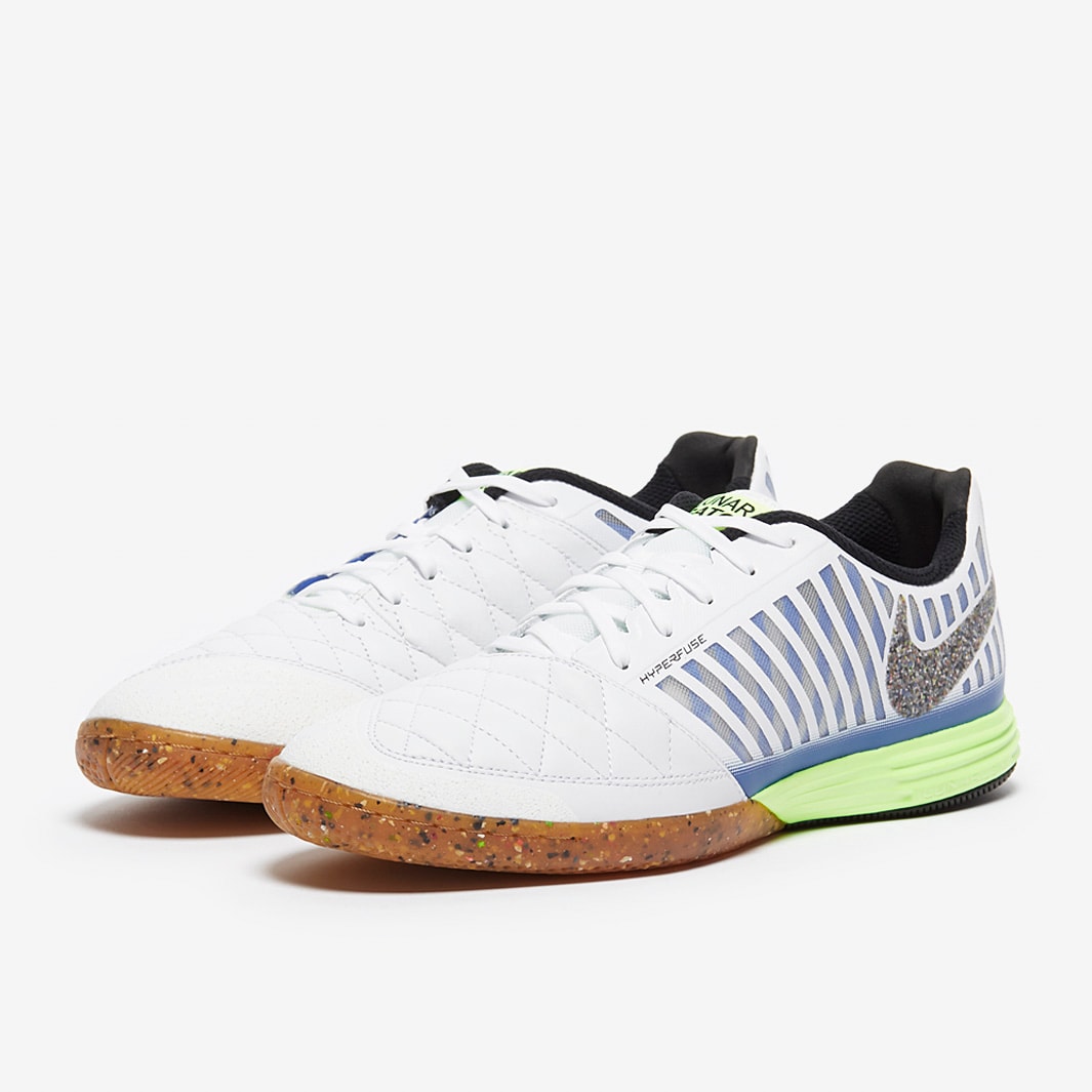 Chuteira Nike Lunar Gato 2 Futsal - White/Black/Light Photo Blue/Black