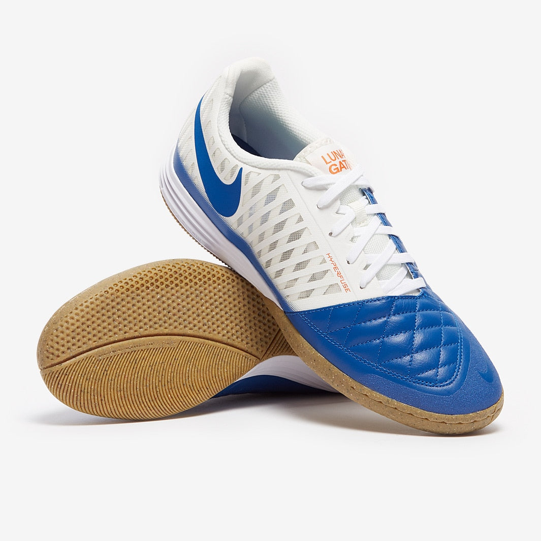 Chuteira Nike Lunar Gato 2 Futsal - Sail/Blue Jay/White/Gum Light Brown