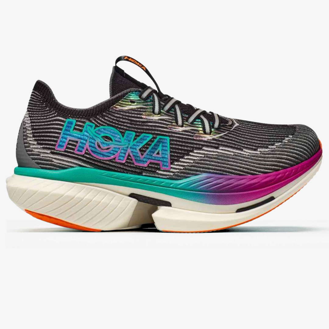 Tênis Hoka Cielo X1 Unissex - Preto/Electric Aqua