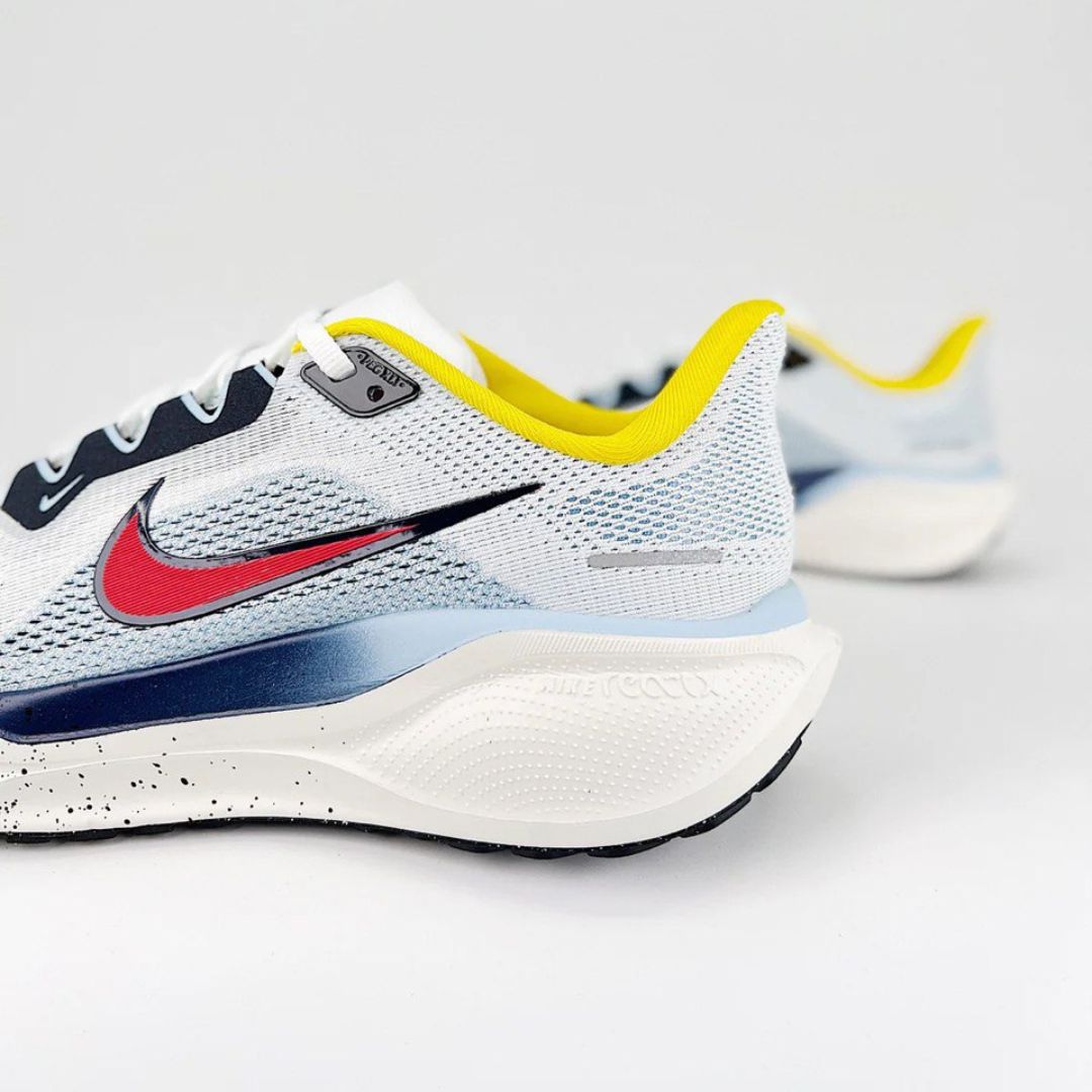 Tênis Nike Air Zoom Pegasus 41 - Branco/Azul/Amarelo/Vermelho