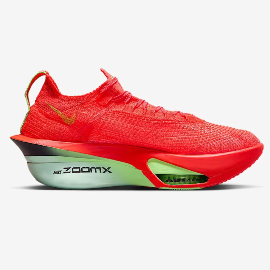 Tênis Nike ZoomX ALPHAFLY Next% 3 - Carmesim Bright/Lime Blast/Mint Foam