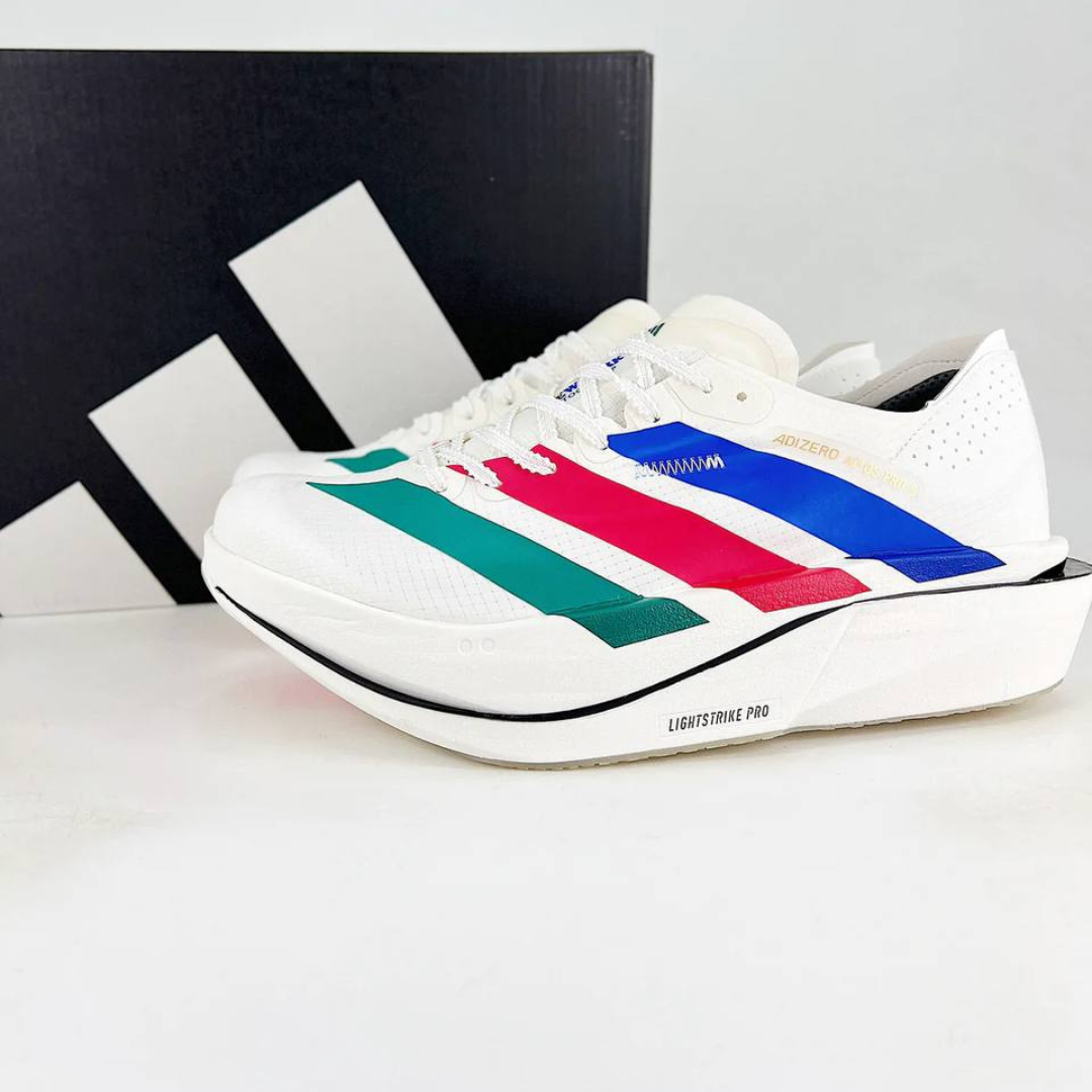 Tênis Adidas Adizero Adios Pro 5 - Branco/Azul/Vermelho/Verde