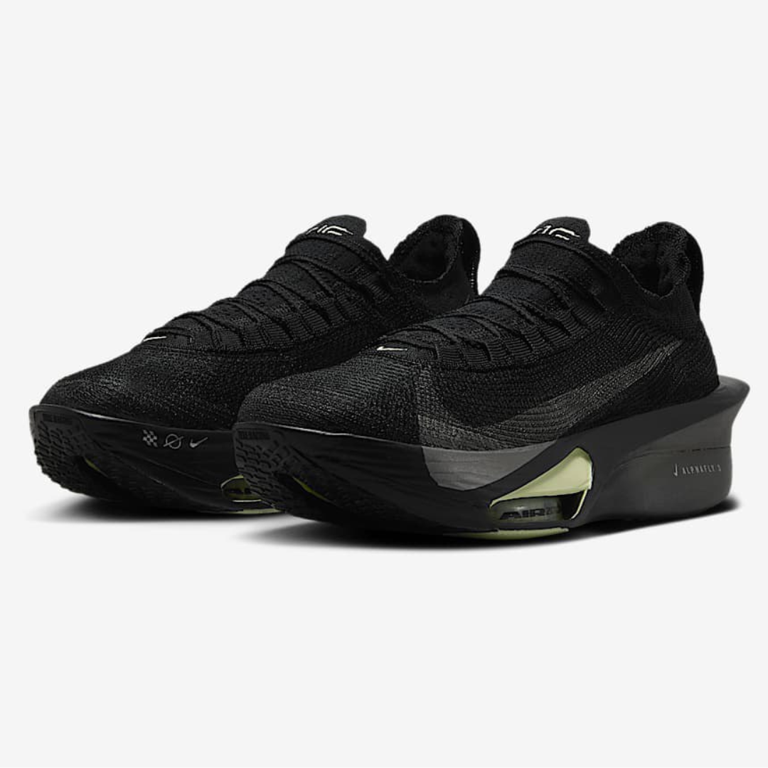 Tênis Nike ZoomX ALPHAFLY Next% 3 - Preto/Olive Aura/Prateado metalizado