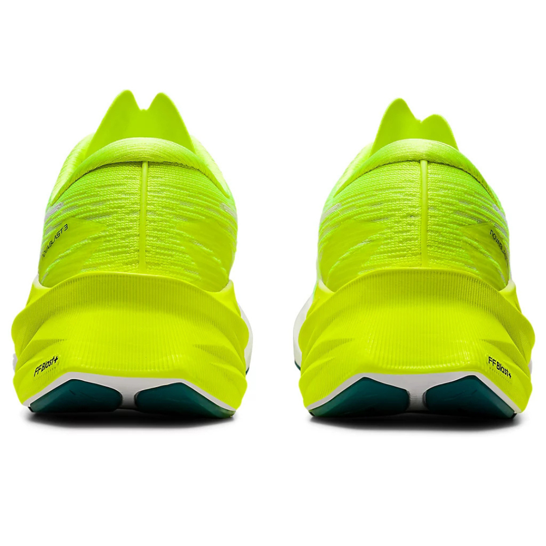 Tênis Asics Novablast 3 Verde fluorescente e Branco
