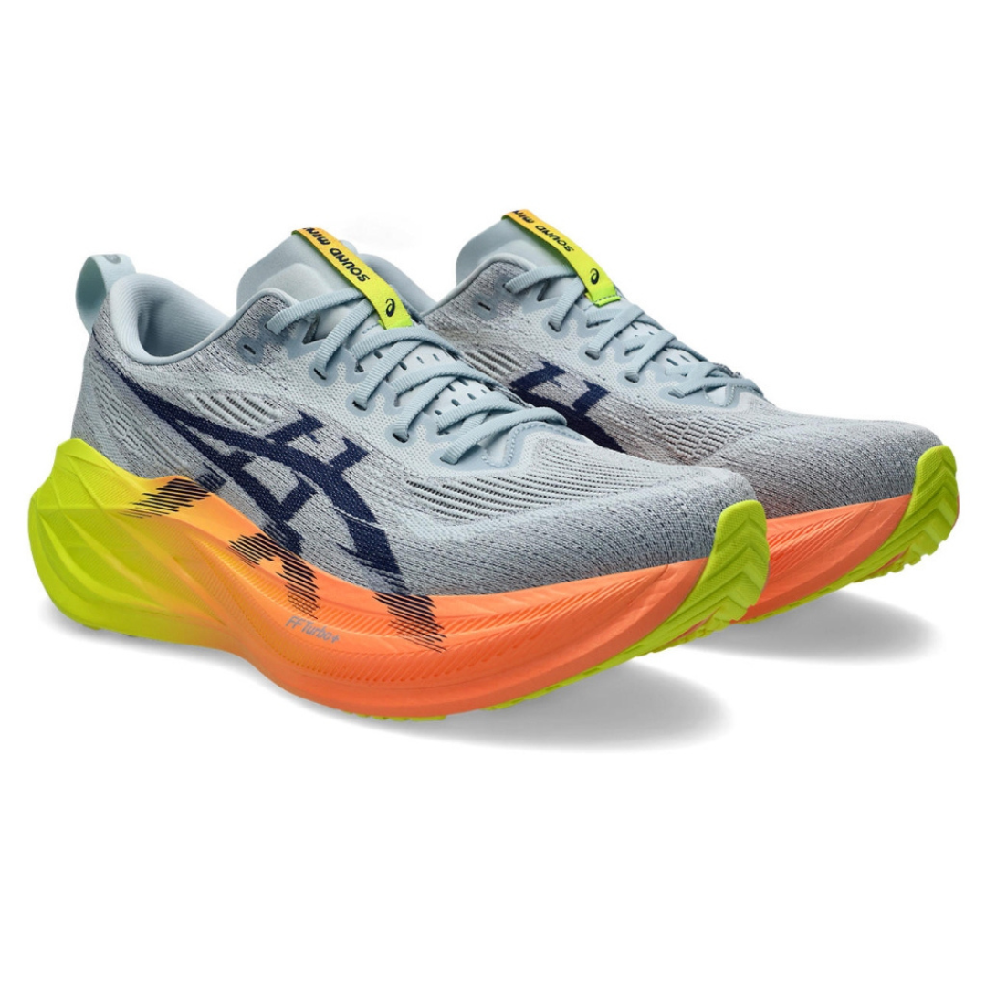 Tênis Asics Superblast 2 Paris - Unissex - Cinza com Verde e Laranja