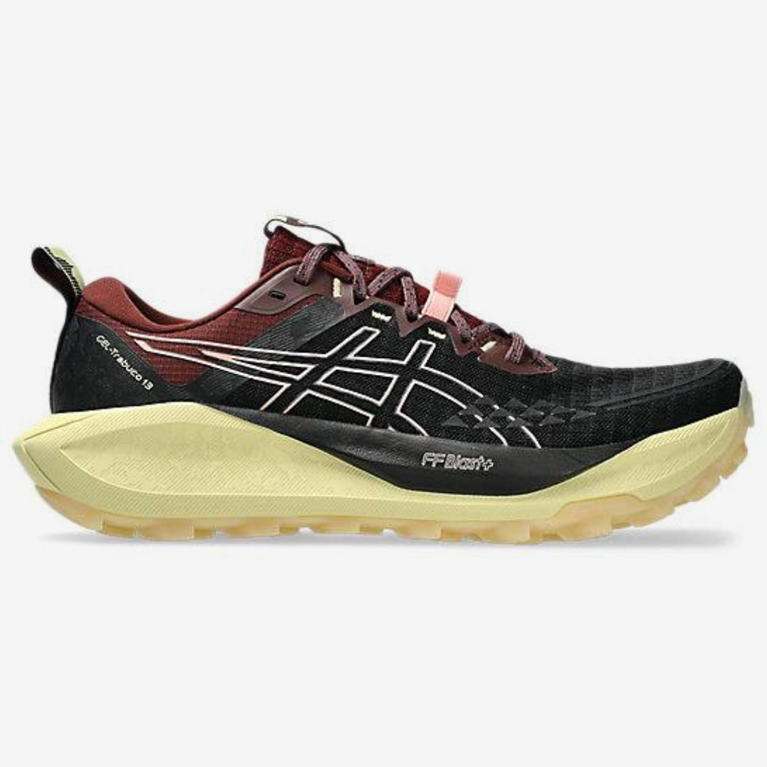 Tênis Asics Gel Trabuco 13 - Preto/Vermelho Vinho/Amarelo