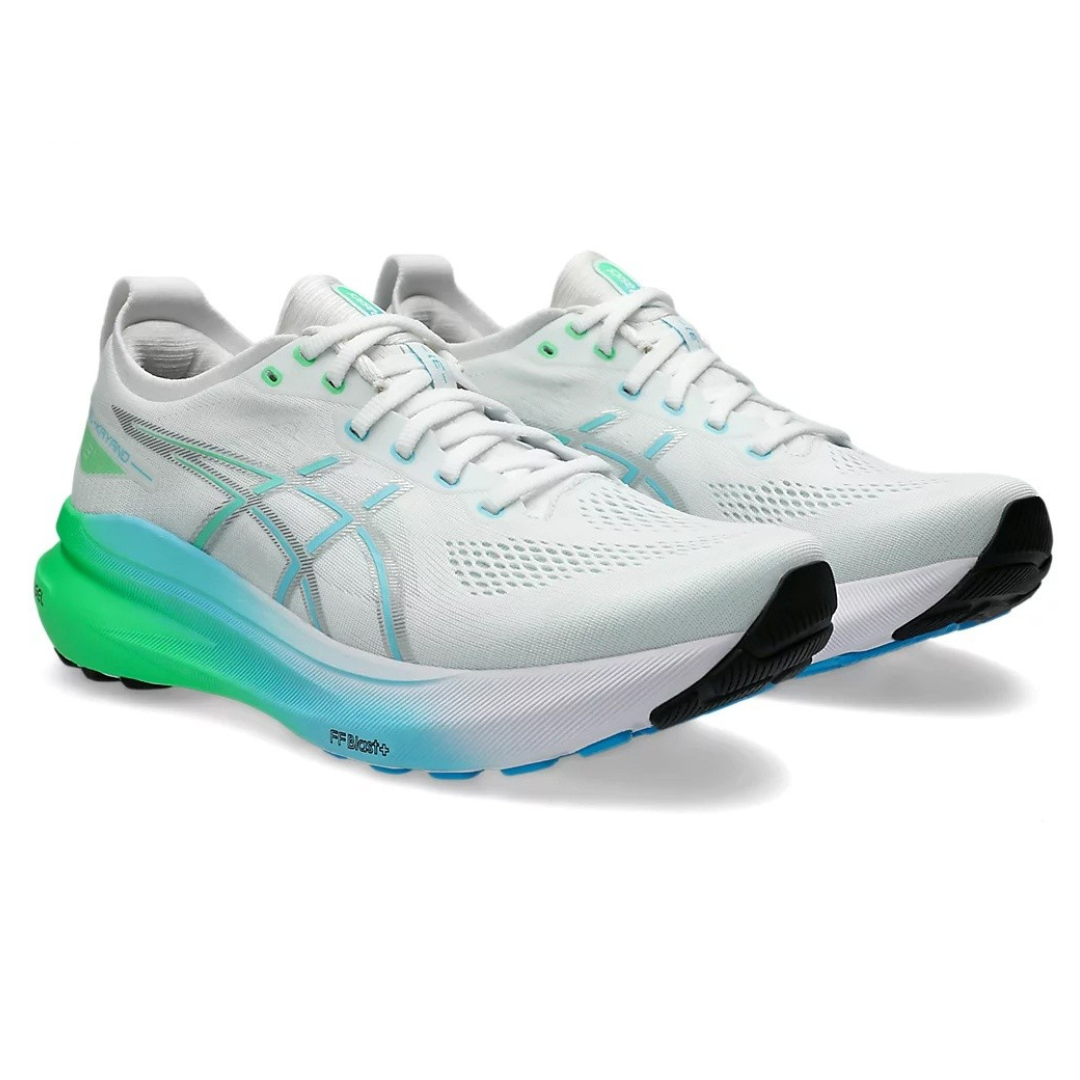 Tênis Asics Gel-Kayano 31 Branco com Verde e Azul
