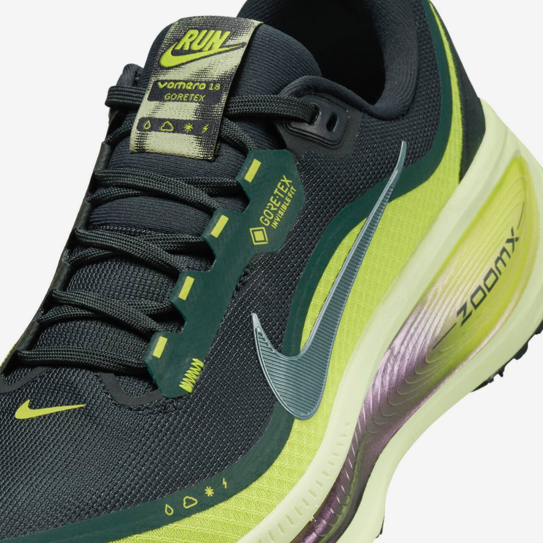 Tênis Nike Vomero 18 GORE-TEX - Verde Escuro/Verde Neon