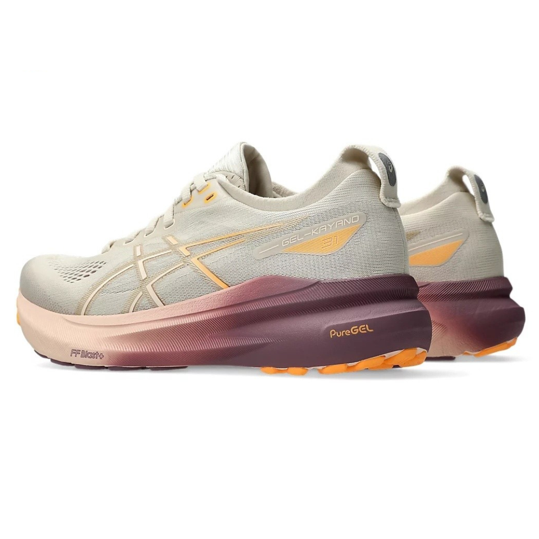 Tênis Asics Gel-Kayano 31 Bege com Laranja e Vermelho