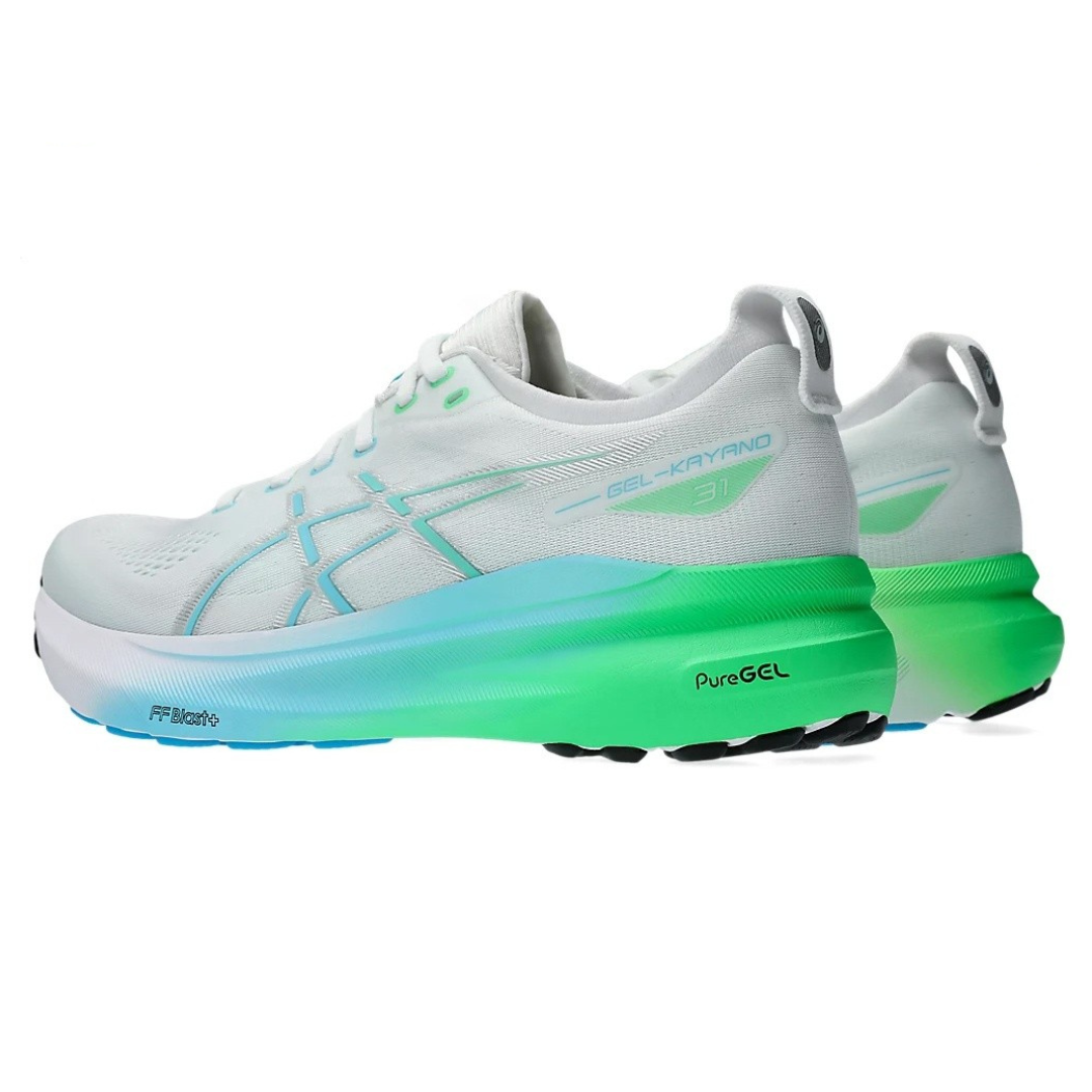 Tênis Asics Gel-Kayano 31 Branco com Verde e Azul