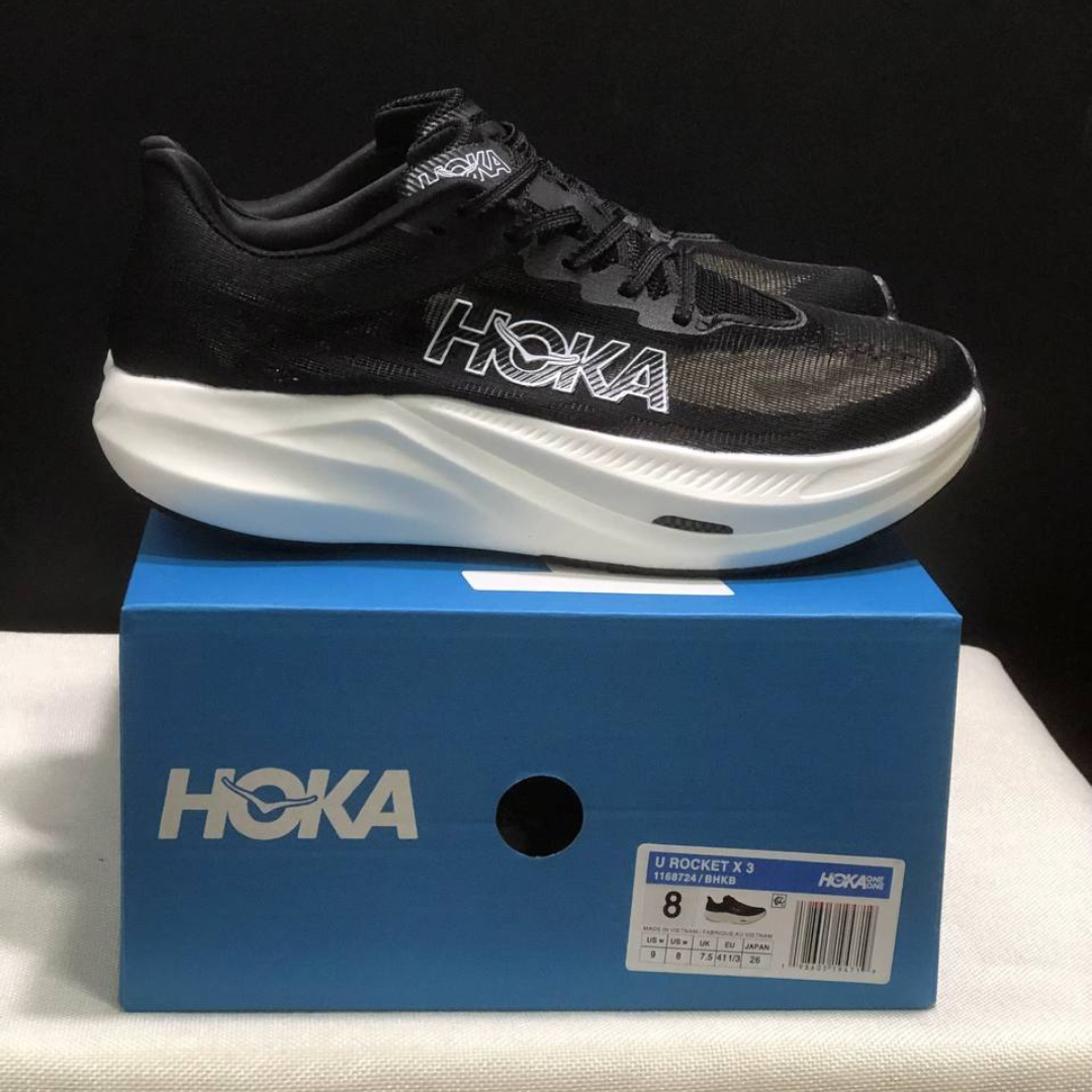 Tênis Hoka Rocket X 3 Unissex - Preto/Branco