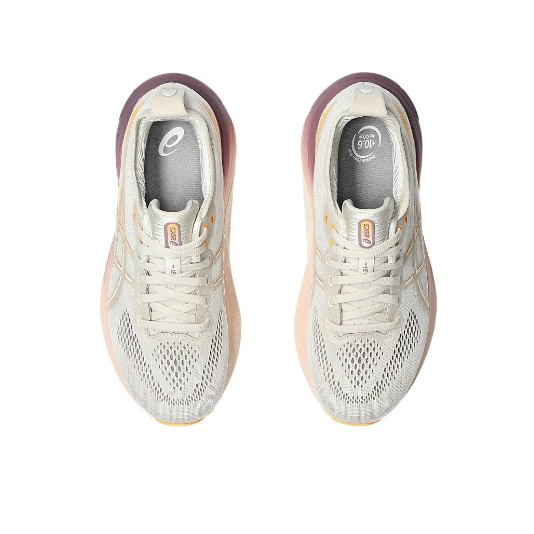Tênis Asics Gel-Kayano 31 Bege com Laranja e Vermelho