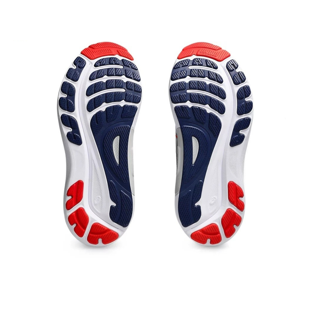 Tênis Asics Gel-Kayano 31 Cinza com Vermelho e Azul Marinho