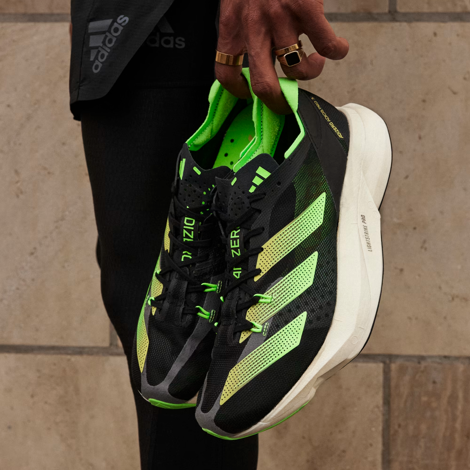 Tênis Adidas adizero Adios Pro 3 Core Black Solar Green