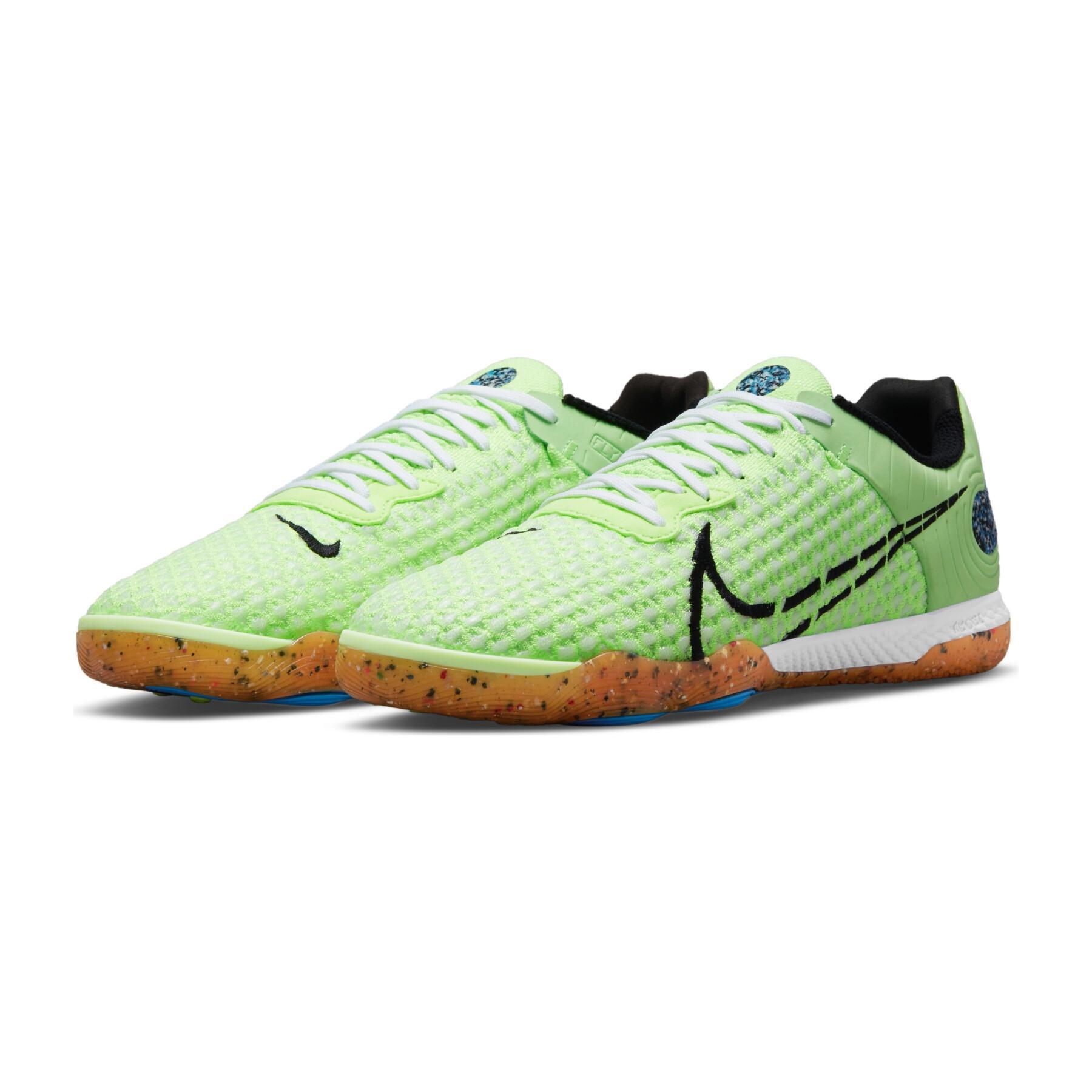 Chuteira Nike ReactGato Futsal - Fluorescent Green/Navy Blue