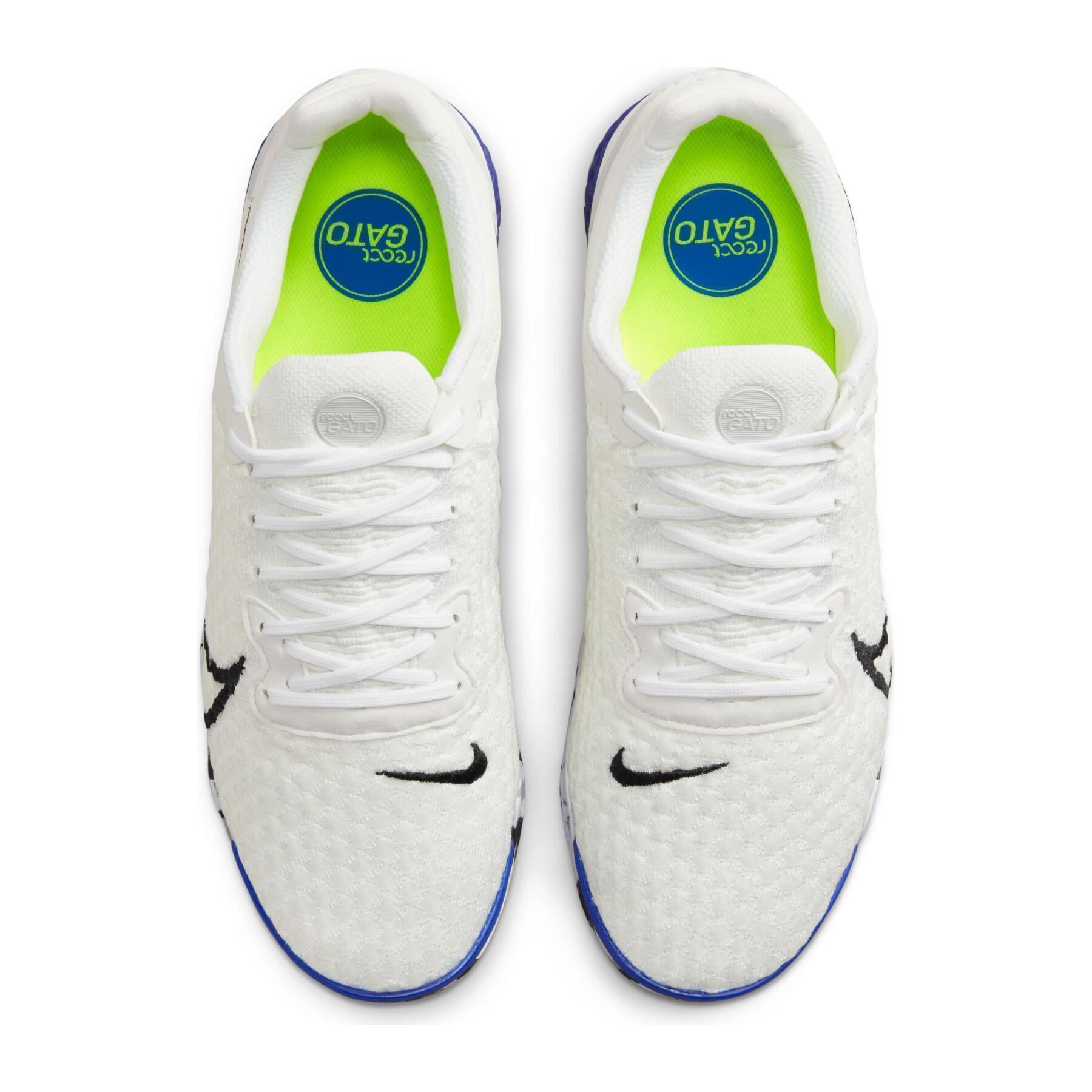 Chuteira Nike ReactGato Futsal - White/Racer Blue/Volt