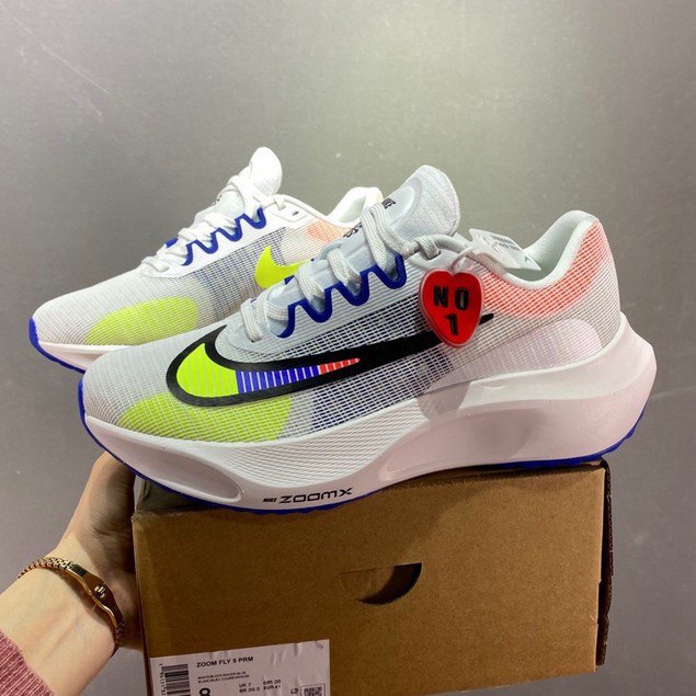 Tênis Nike Zoom Fly 5 Branco com Azul e Verde