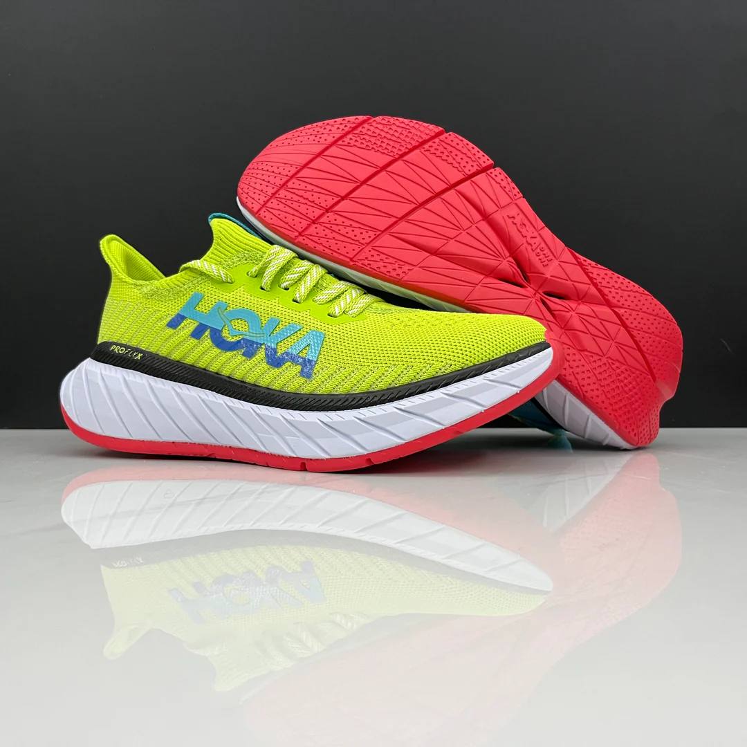 Tênis Hoka Carbon X3 - Verde/Vermelho