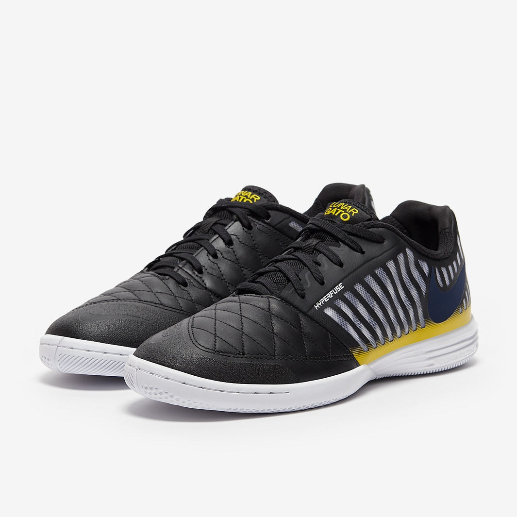 Chuteira Nike Lunar Gato 2 Futsal - Black/Midnight Navy/Black/Vivid Sulfur