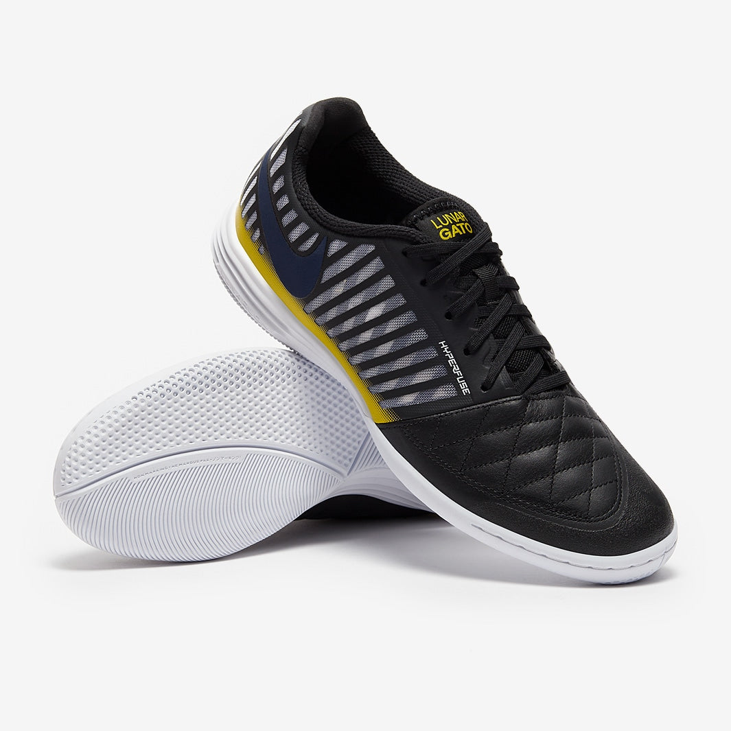 Chuteira Nike Lunar Gato 2 Futsal - Black/Midnight Navy/Black/Vivid Sulfur