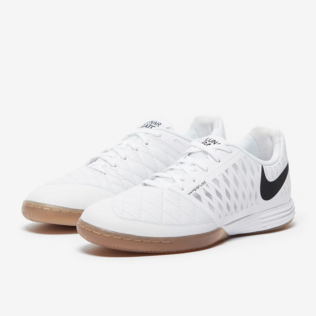Chuteira Nike Lunar Gato 2 Futsal - White/White/Gum Light Brown
