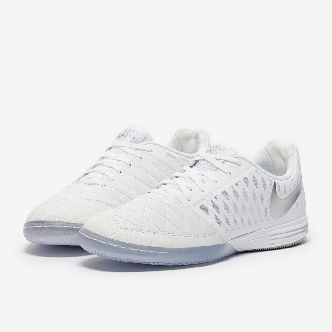 Chuteira Nike Lunar Gato 2 Futsal - White/Chrome