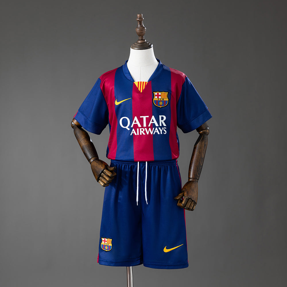 Conjunto Infantil Nike Barcelona Retrô 2014/15 I