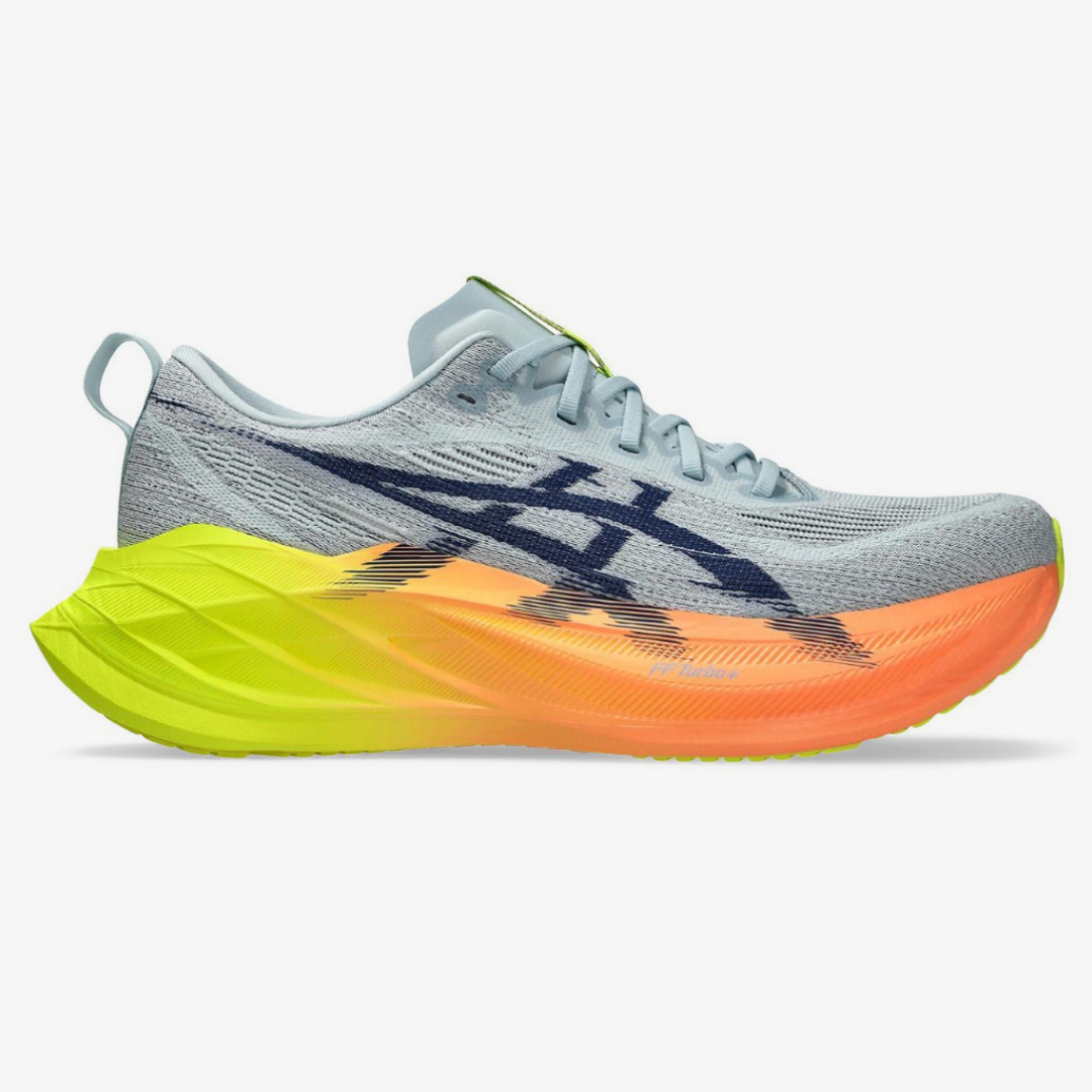 Tênis Asics Superblast 2 Paris - Unissex - Cinza com Verde e Laranja