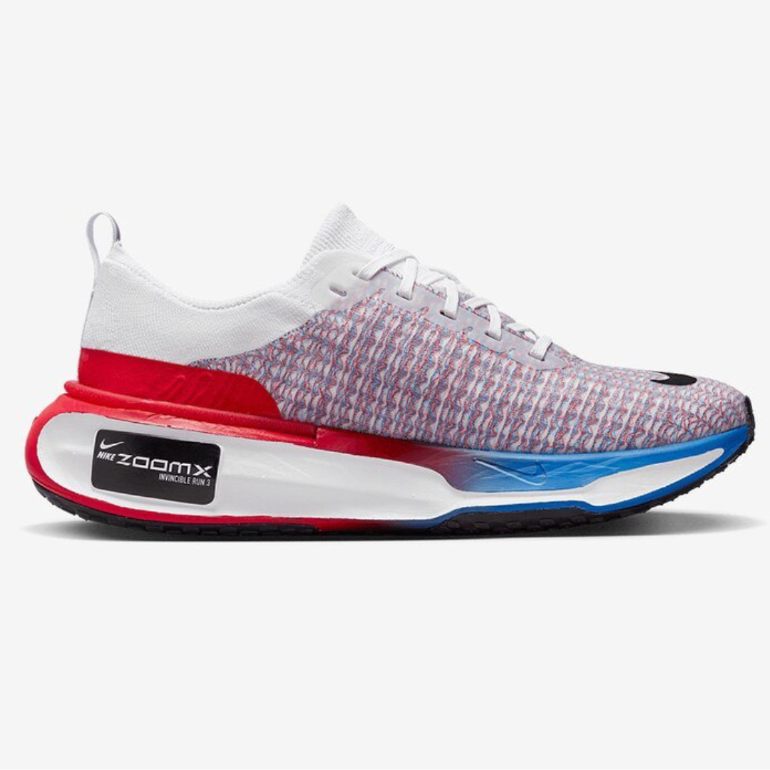 Tênis Nike Invincible Run 3 - Branco/Azul/Vermelho