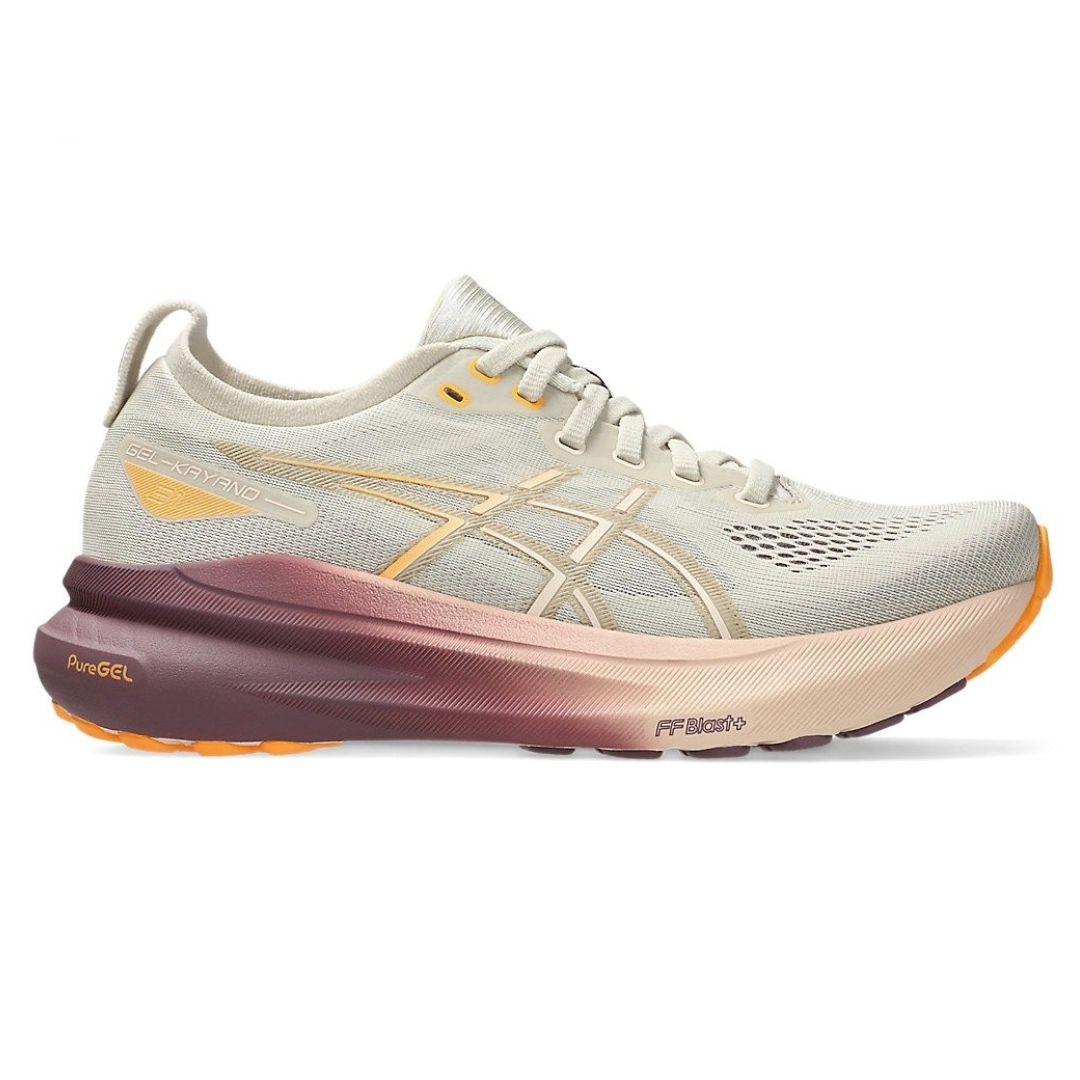 Tênis Asics Gel-Kayano 31 Bege com Laranja e Vermelho