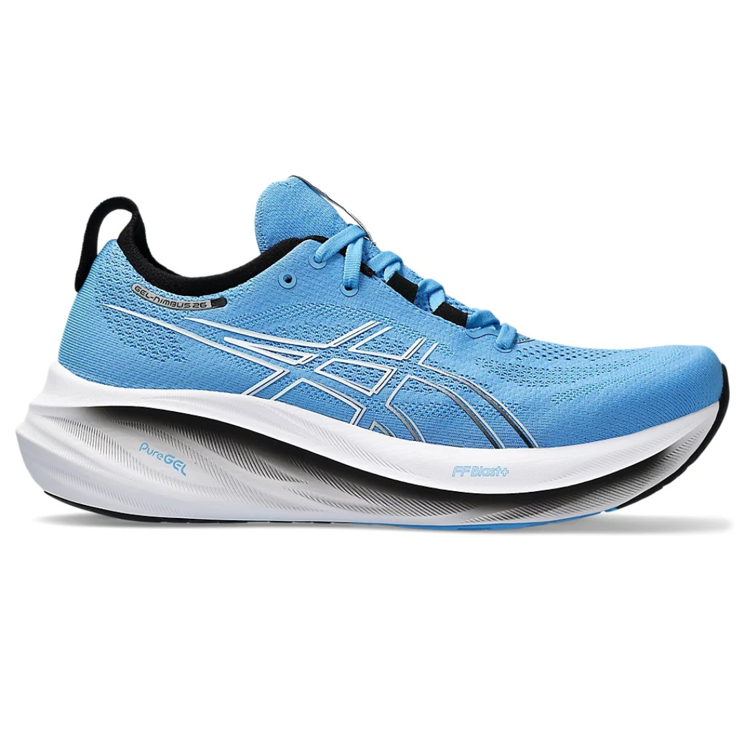Tênis Asics Gel - Nimbus 26 - Azul com Branco e Preto