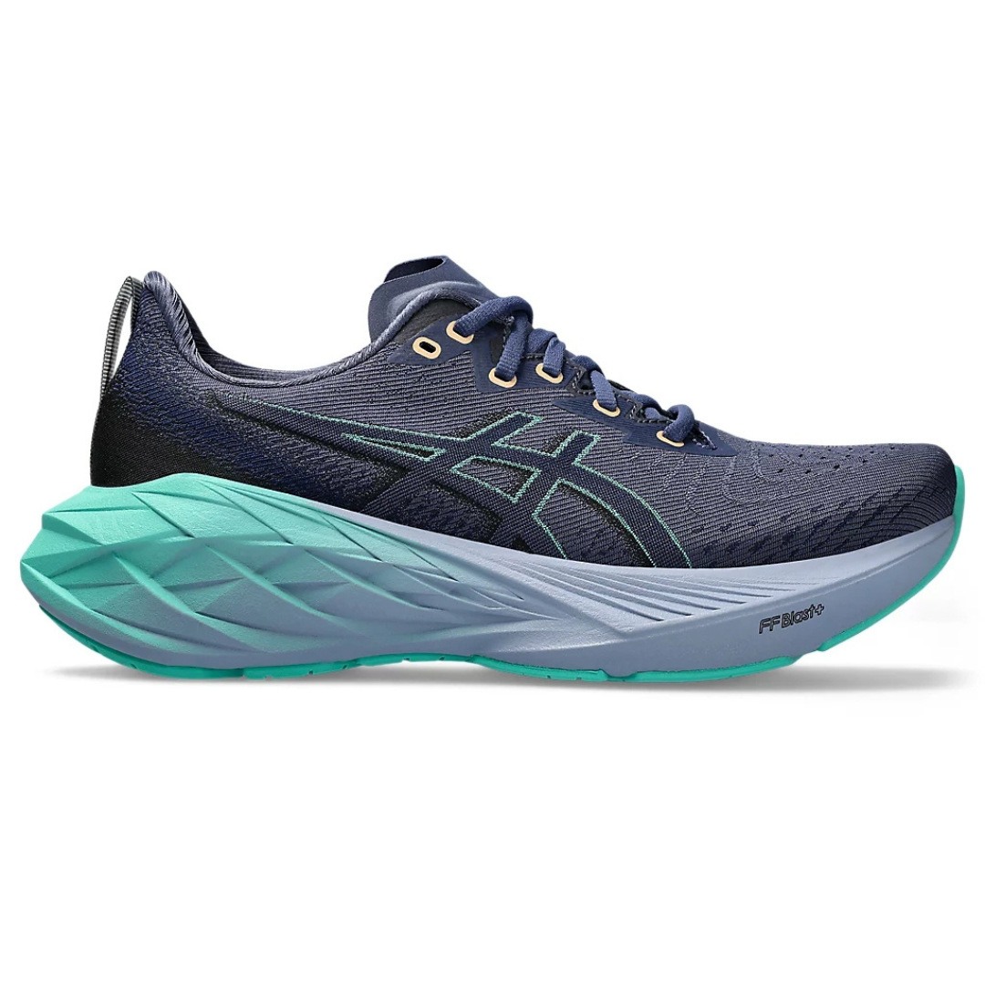 Tênis Asics Novablast™ 4 Azul Marinho com Verde e Azul
