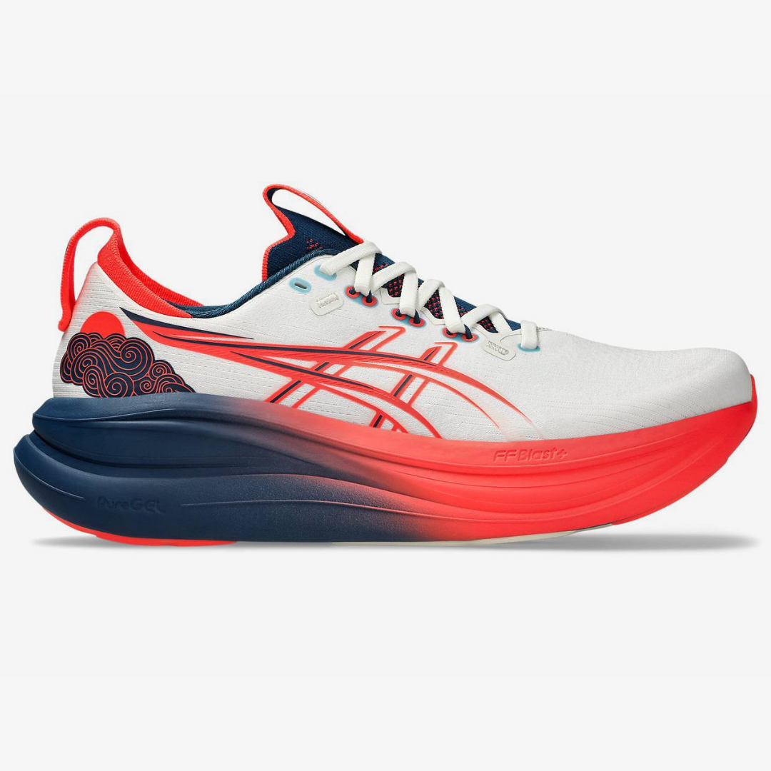 Tênis Asics Gel - Nimbus 28 - Cream/Flash Coral