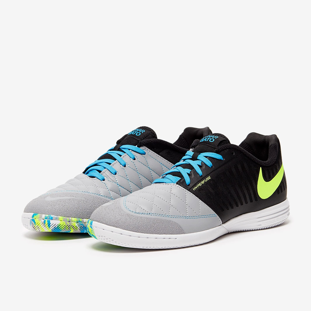 Chuteira Nike Lunar Gato 2 Futsal - Noir/Volt/Gris/Bleu