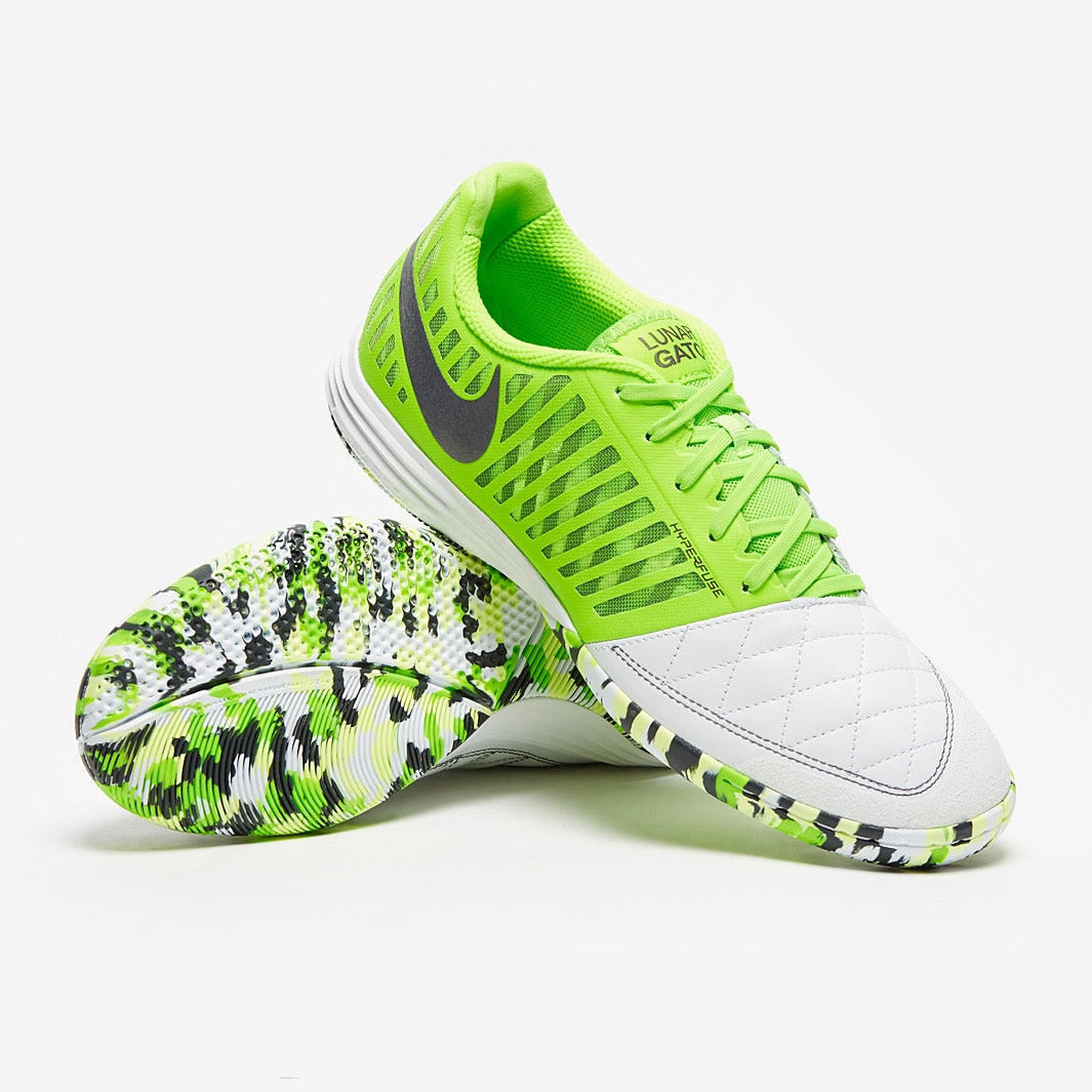 Chuteira Nike Lunar Gato 2 Futsal - White/Anthracite/Electric Green