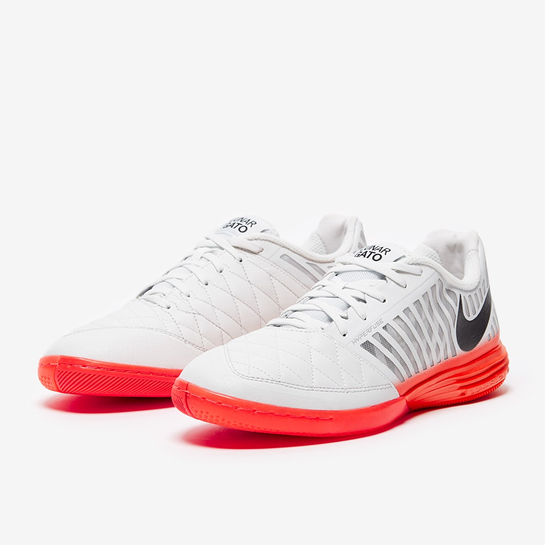 Chuteira Nike Lunar Gato 2 Futsal - Platinum Tint/Black/Bright Crimson