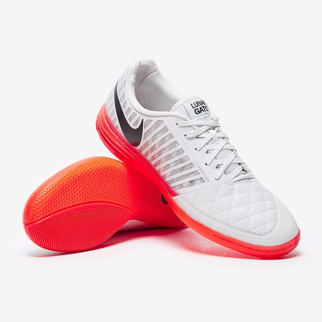 Chuteira Nike Lunar Gato 2 Futsal - Platinum Tint/Black/Bright Crimson