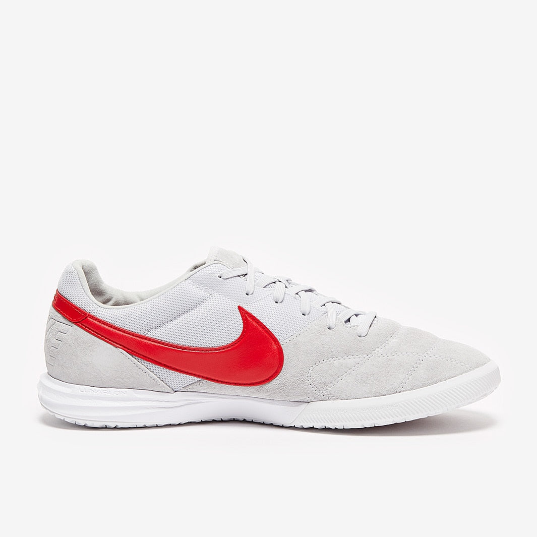 Chuteira Nike Premier 2 Sala Futsal - Pure Platinum/University Red/White