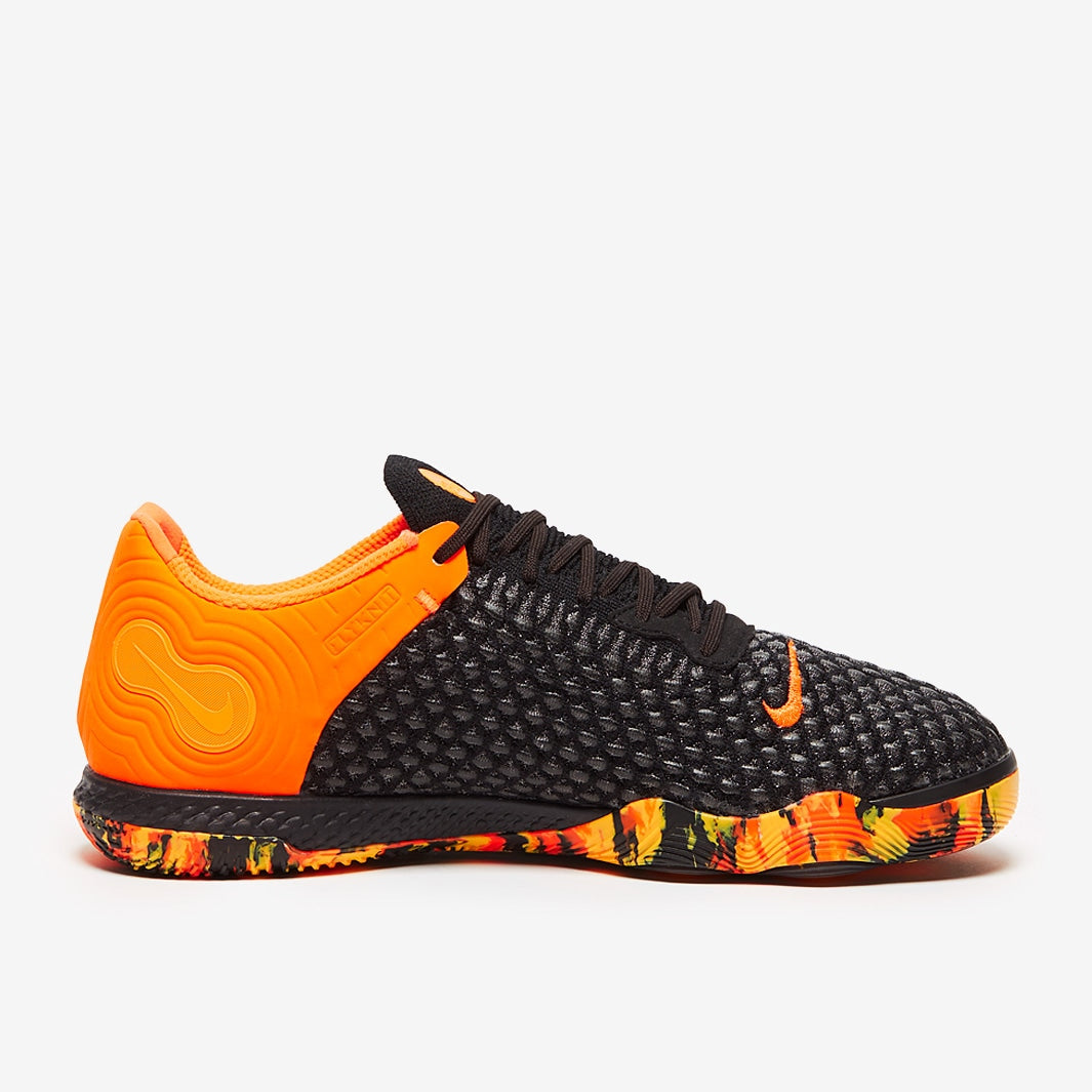 Chuteira Nike ReactGato Futsal - Black/White/Orange/Smoke Grey